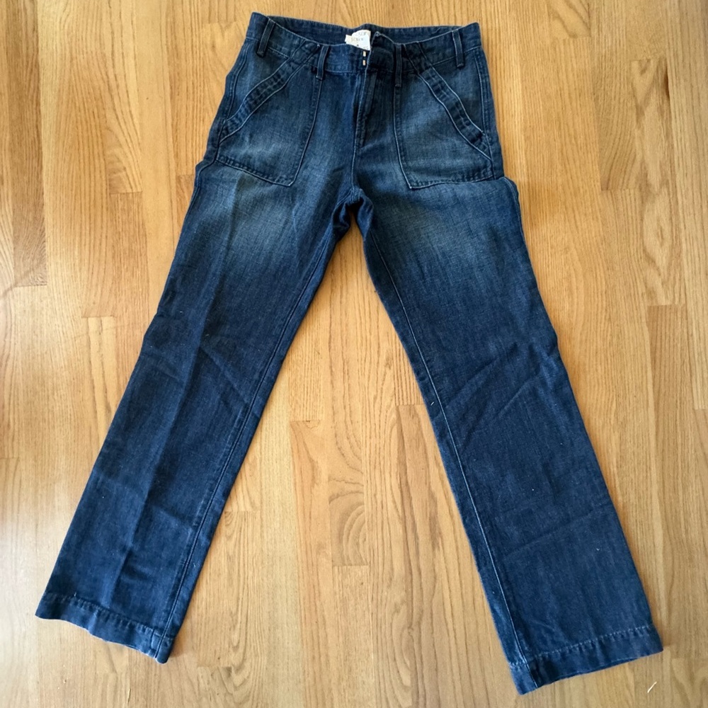 J Crew, wide leg jeans, size 2
